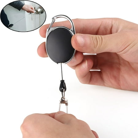 Metal Retractable Key Chain Card Badge Holder Steel Recoil Ring Pull Belt