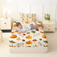 thumbnail image 3 of Manfei Thanksgiving Print Twin Fitted Sheet,Cute Ghost Pattern Bedding,2-Piece,1 Fitted Sheet and 1 Pillowcase, 3 of 6