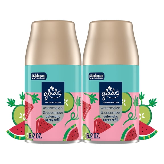 Glade® PlugIns®, Watermelon & Cucumber Large Auto refills, 12.4 oz, 2 Count