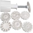 thumbnail image 1 of LAICAIW DayCount Mooncake Stamps Set, Cake Hand Press Mold 1 Barrel 6 Floral Patterns Manual Cake Pastry Pressure Mould for Party, 1 of 6