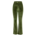 thumbnail image 4 of LLYwey Insulated Leggings for Women Ladies Winter Fashion Solid Color Gold Velvet Stripe Casual Pants and Pants New Winter Pants Green-1 S, 4 of 6