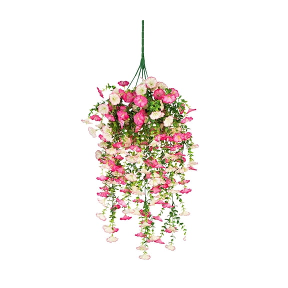 Morning Glory Silk Hanging Flowers Lifelike Vine Décor for Home Room Wall Decoration