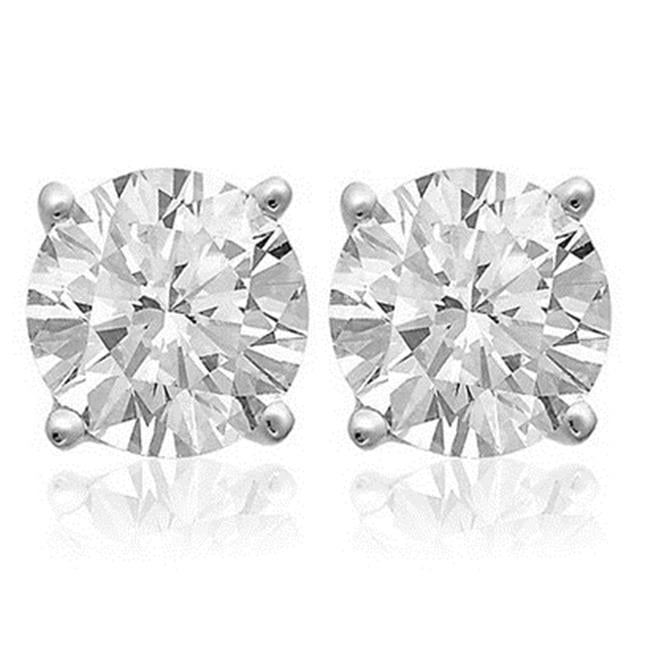 Best Silver Wt2ct 2 Carat White Topaz Sterling Stud Earrings