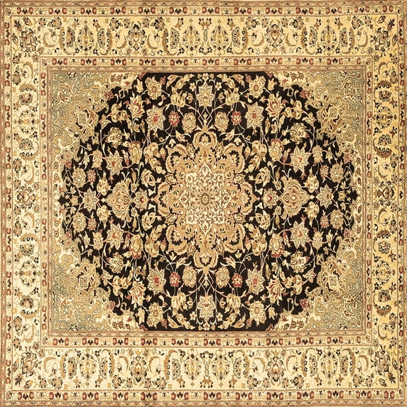 Ahgly Company Indoor Square Persian Brown Traditional Area Rugs, 4' Square