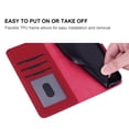 thumbnail image 6 of Wallet Case For Samsung Galaxy S20 FE,PU Leather Magnetic Clasp Flip Kickstand Folio Cover with RFID Blocking Card Holders,Cute Dandelion Cat Embossed Shockproof with Wrist Strap,Red, 6 of 7