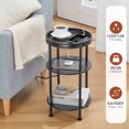thumbnail image 2 of Small Round Side Table with Charging Station for Small Spaces, 3-Tier Round Accent Table with USB Ports & Power Outlets,Round Corner Table Tea Sofa Side Table for Living Room Bedroom Apartment, Black, 2 of 9