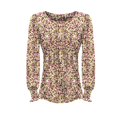 thumbnail image 1 of MSJUHEG Hauts pour Femmes Hauts à Manches Longues Mode Col Rond Imprimé Fleuri T-Shirt Décontracté Hauts d'Automne Jaune L, 1 of 4