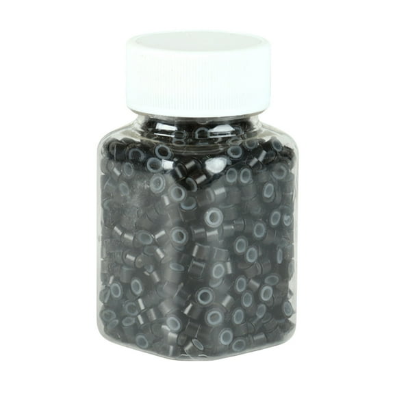 Shisuyan 500pcs Wig Braiding Beads Silicone Hair Extension Rings Dreadlocks Link Bead for Men Women (Black)