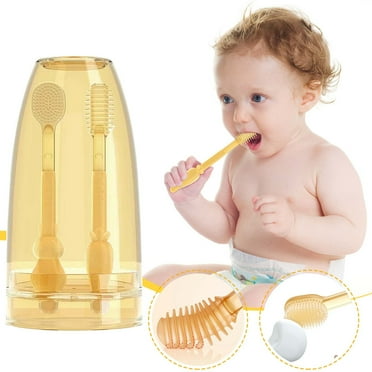 NIZELUK Baby Toothbrush Set, Soft Newborn Toothbrush for Milk Teeth, Gentle Baby Tongue Scraper for Infants, Toddler Oral Care Tools for 0-2 Years Clearance Sales Today Deals Prime