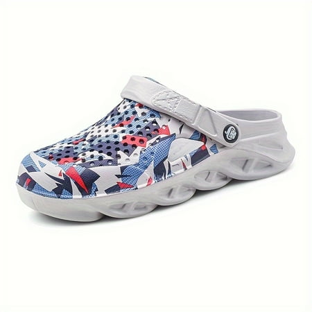 

Geometric Printed Clogs Unisex Soft Sole Outdoor Beach Garden Sandals Casual Summer Slide Shoes