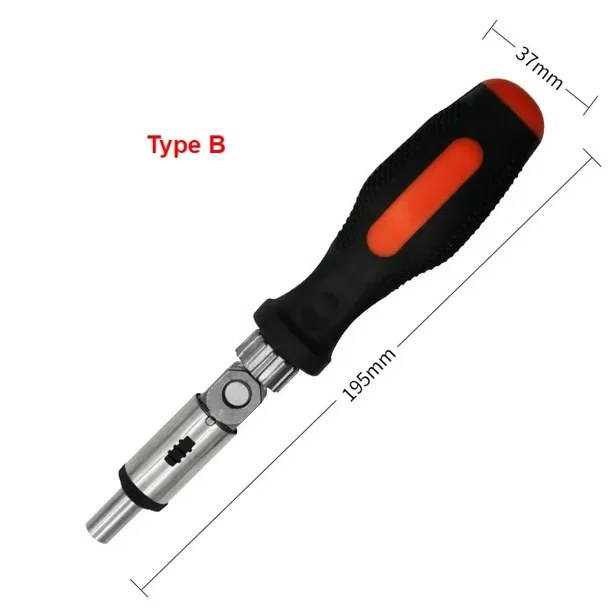 Typpkmm Multi-Function Ratchet Screwdriver with Set with 0-180° Angle 4 Inch