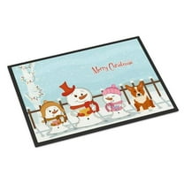 Carolines Treasures BB2431JMAT Merry Christmas Carolers Corgi Indoor or Outdoor Mat, 24 x 0.25 x 36 in.