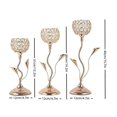 thumbnail image 4 of Gold Crystal Candle Holder, Iron Flower Shaped Candlestick Small Vintage Candlestick Set for Table Centerpiece,M, 4 of 5
