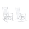 thumbnail image 2 of GARDEN Set of 2 Classic Plastic Adirondack Porch Rocking Chairs, White, 2 of 9