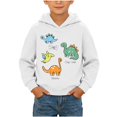 thumbnail image 2 of Toddler Boys Graphic Hoodie Pullover Cute Casual Long Sleeve Kids Cotton Sweatshirt White 5 T, 2 of 9