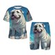 thumbnail image 1 of Balery Starry Sky Cloud Bulldog Conjunto de Pijama Infantil de Manga Corta con Estampado – Ropa de Dormir de Algodón Suave-XX-Large, 1 of 6