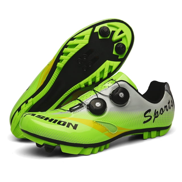 QJUHUNG Men‘s Gradient Color Professional Cycling Shoes SPD Pedal Compatible Breathable Active Sneakers For Mountain Biking And Outdoor Speed Racing