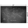thumbnail image 4 of Chalk Map - World Wall Poster with Push Pins, 22.375" x 34", 4 of 6
