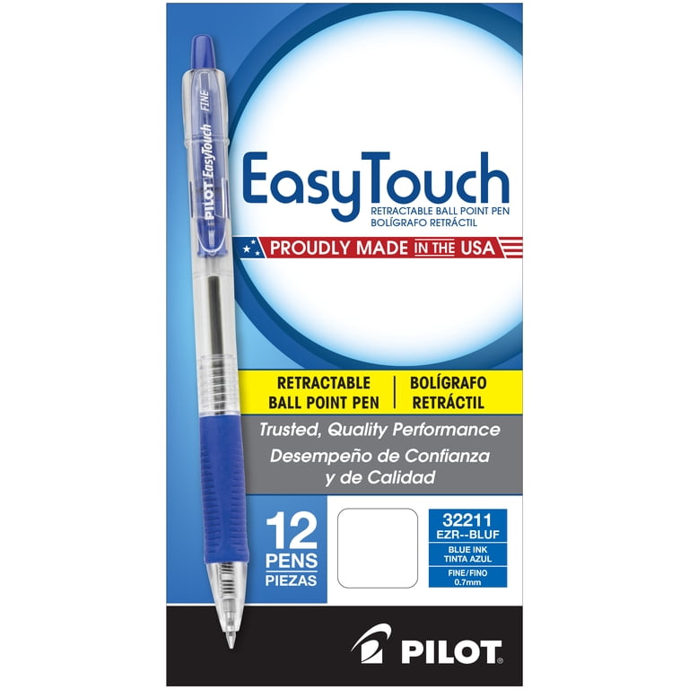 Pilot EasyTouch Retractable Ballpoint Pens, Blue, 12 Pack photo 1