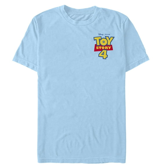 Men's Toy Story Bold Logo Badge  Graphic Tee Light Blue 2X Large