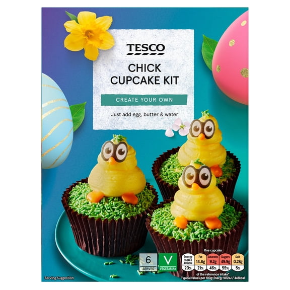 Tesco Chick Cupcake Kit 381g, Imported from Britain