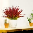 thumbnail image 4 of ZOELNIC Artificial Fake Grass, 4pcs Outdoor Faux Grasses Plastic Plants Greenery UV Resistant for Outside Home Windowbox Garden Office Patio Hanging Planter Front Porch Décor (Rose Red), 4 of 6