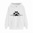 thumbnail image 4 of Blmnix Hoodie Womens Pullover Sweatshirt Dressy Graphic White Hoodie Womens Tops Casual Long Sleeve Hooded Tops, 4 of 5