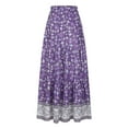 thumbnail image 6 of Womens Maxi Skirt 2025 Casual Flowy Elastic High Waist Long Skirts with Pockets Summer Beach Style Purple S, 6 of 7
