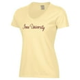 thumbnail image 2 of Women's  Gold Iona University Gaels Script Logo Comfort Wash V-Neck T-Shirt, 2 of 3
