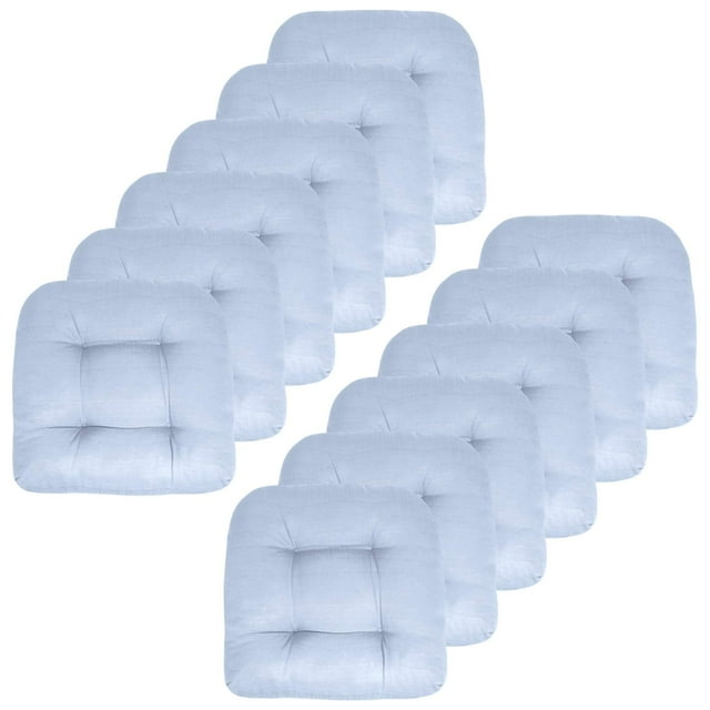 Paquete de 12 almohadillas para sillas de patio, colección Sweet Home, color azul claro