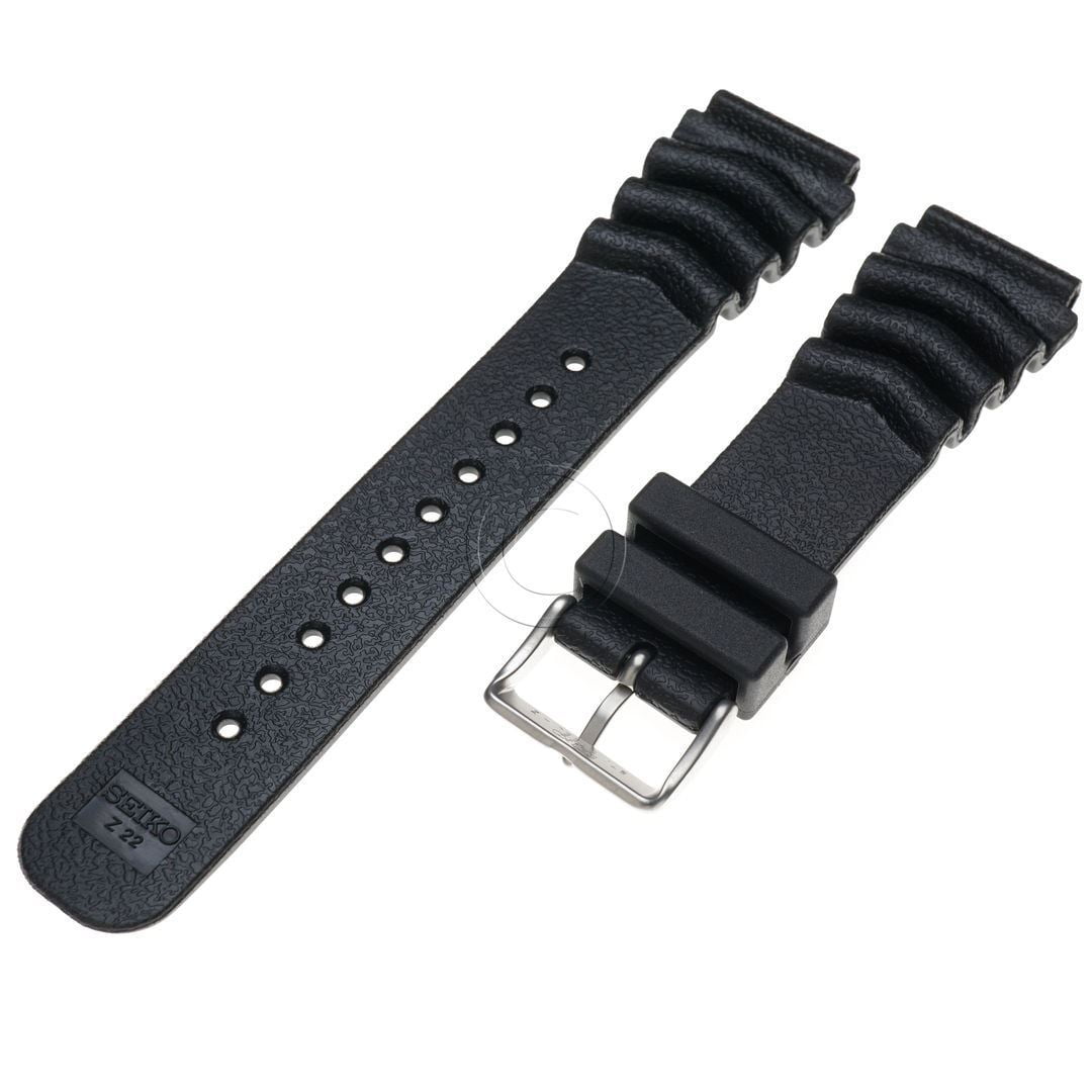 Seiko Z22 Black Rubber Watch Band Curved Vent ALL SKX Diver SKX007 SKX009  22 mm 