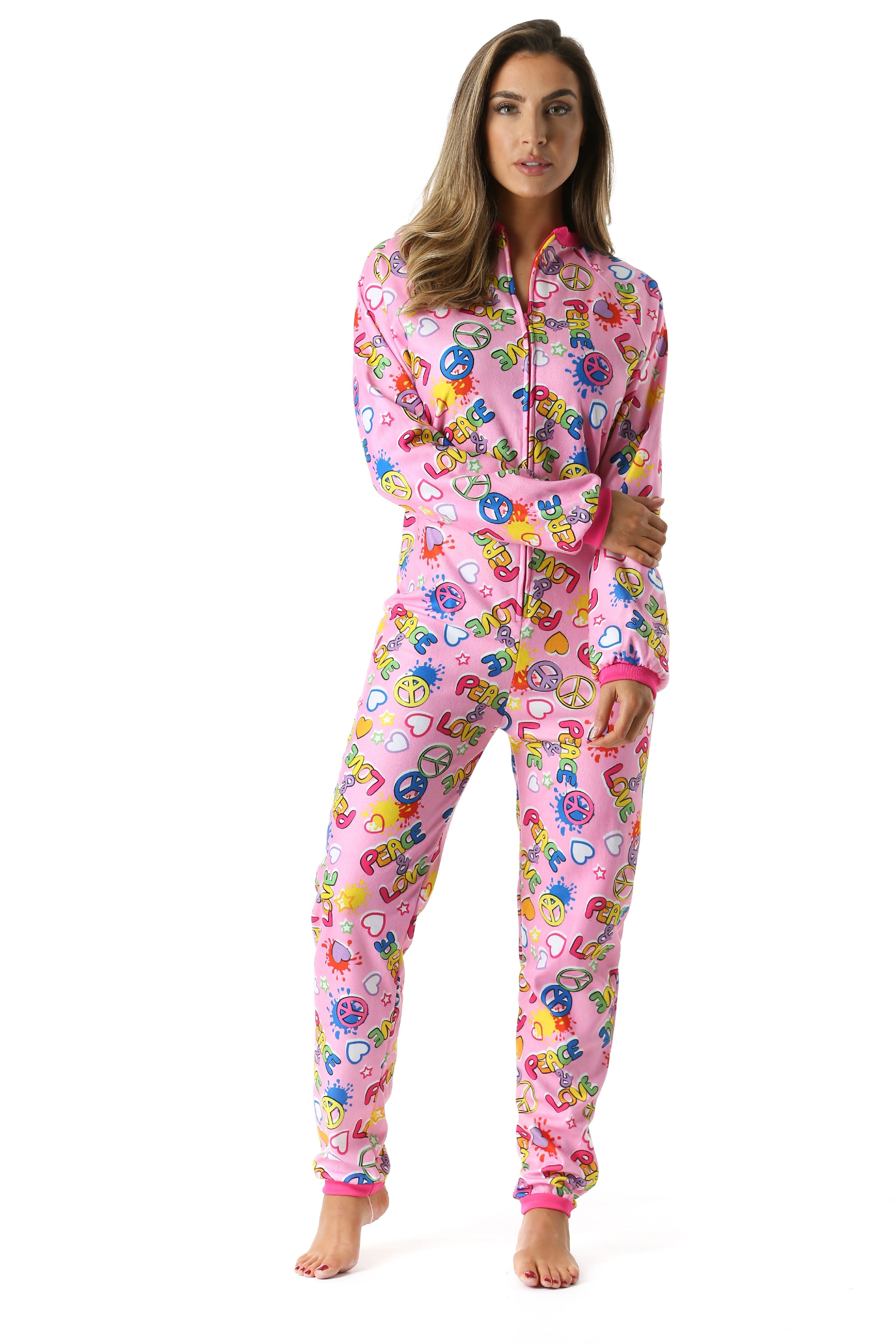 Novelty Just Love Velour Adult Onesie Pajamas Sv