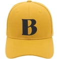 thumbnail image 2 of Daxton Structured Curve Visor Bill Baseball Hat 3D Capital Alphabet Letters, Gold Hat Black Letter B, 2 of 3
