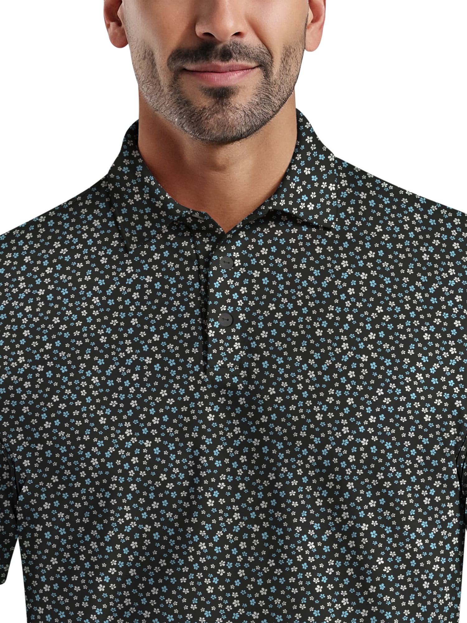 Ben Hogan Men's & Big Men's Performance Confetti Floral Polo Short Sleeve Polo Shirt, up to 5XL