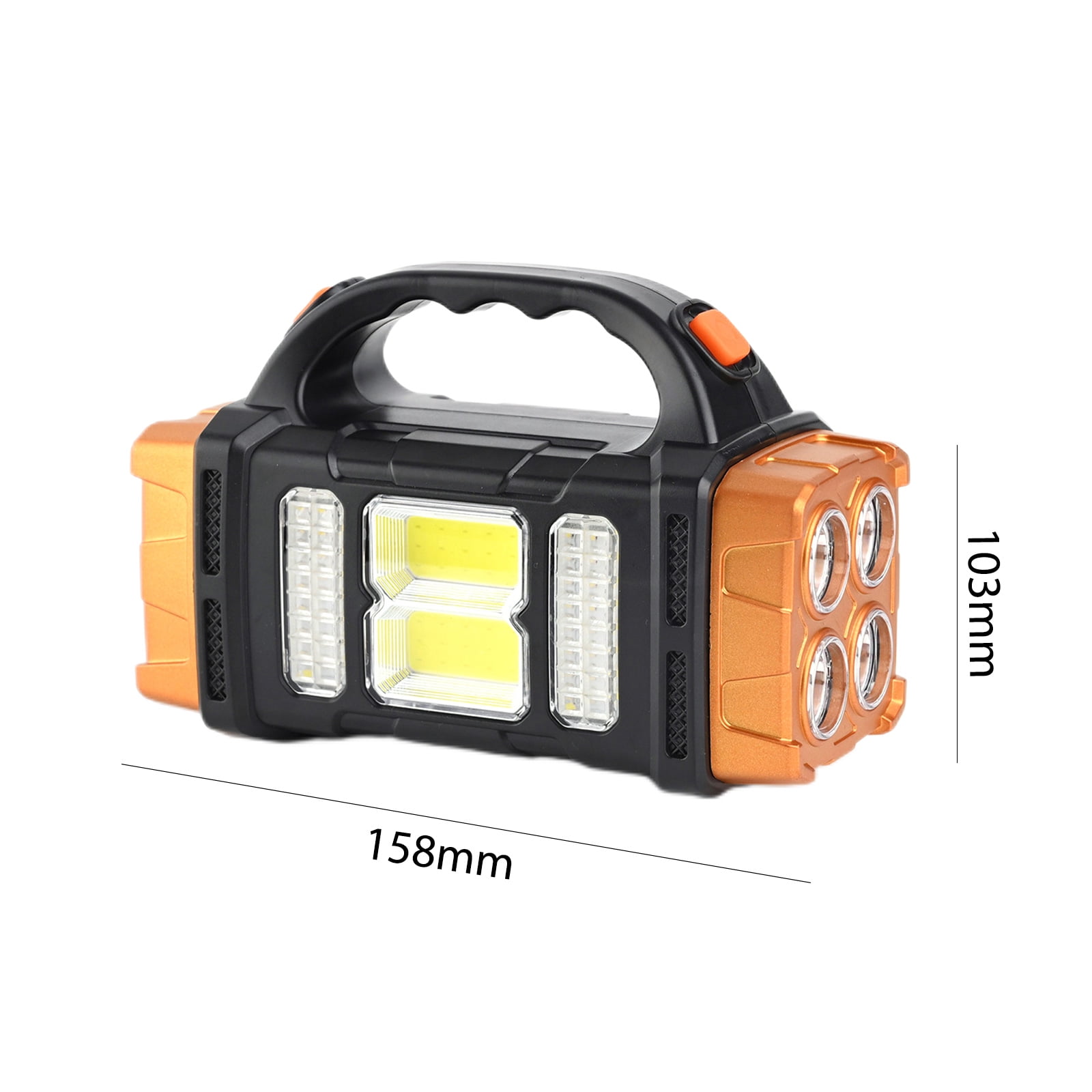 Landriver Rechargeable Spotlight Flashlights, Super Bright Solar Spot Light with 4 Modes, IP44 Waterproof Flashlight, Large Searchlight for Camping, Boating, Hiking, Fishing