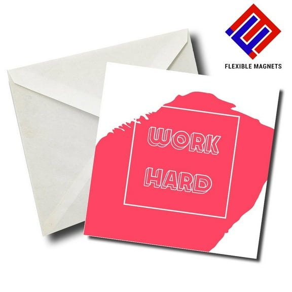 Work Hard Inspirational Quote Magnet for refrigerator. Great Gift! By Flexible Magnets