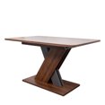 thumbnail image 6 of GZXS Modern Rectangle Extendable Dining Table for 4–8 People, Wood-Look Tabletop with Geometric X-Base, 55.12"-70.87" Multifunctional Wooden Kitchen Table in Walnut Finish, 6 of 9