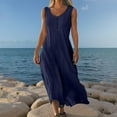 thumbnail image 2 of Dxzfnsa Summer Dresses for Women 2026 Button Front Sleeveless Casual Midi Dress Beach Vacation Sundresses S-2XL, 2 of 7