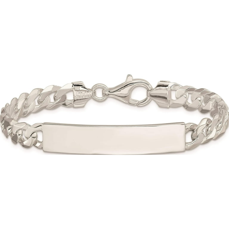 Sterling Silver Curb Link Id Bracelet (7.5 X 8) Made In Sterling Silver Curb Link Id Bracelet (7.5 X 8) Made In
