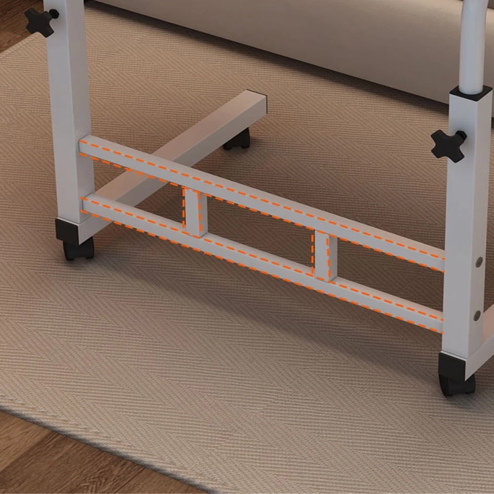 Standing Desk Adjustable Height, Mobile Stand Up Desk with Wheels Small Computer Desk Rolling Desks, Portable Laptop Standing Table for Home Office Study Bedroom