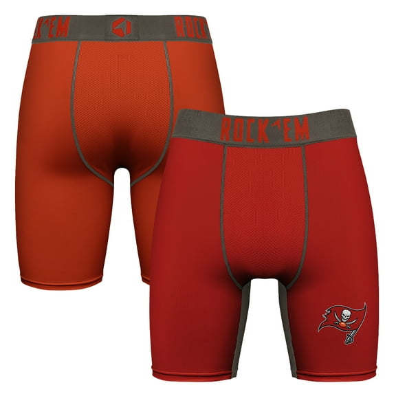 Men's Rock Em Socks Red Tampa Bay Buccaneers Primary Logo Boxer Briefs