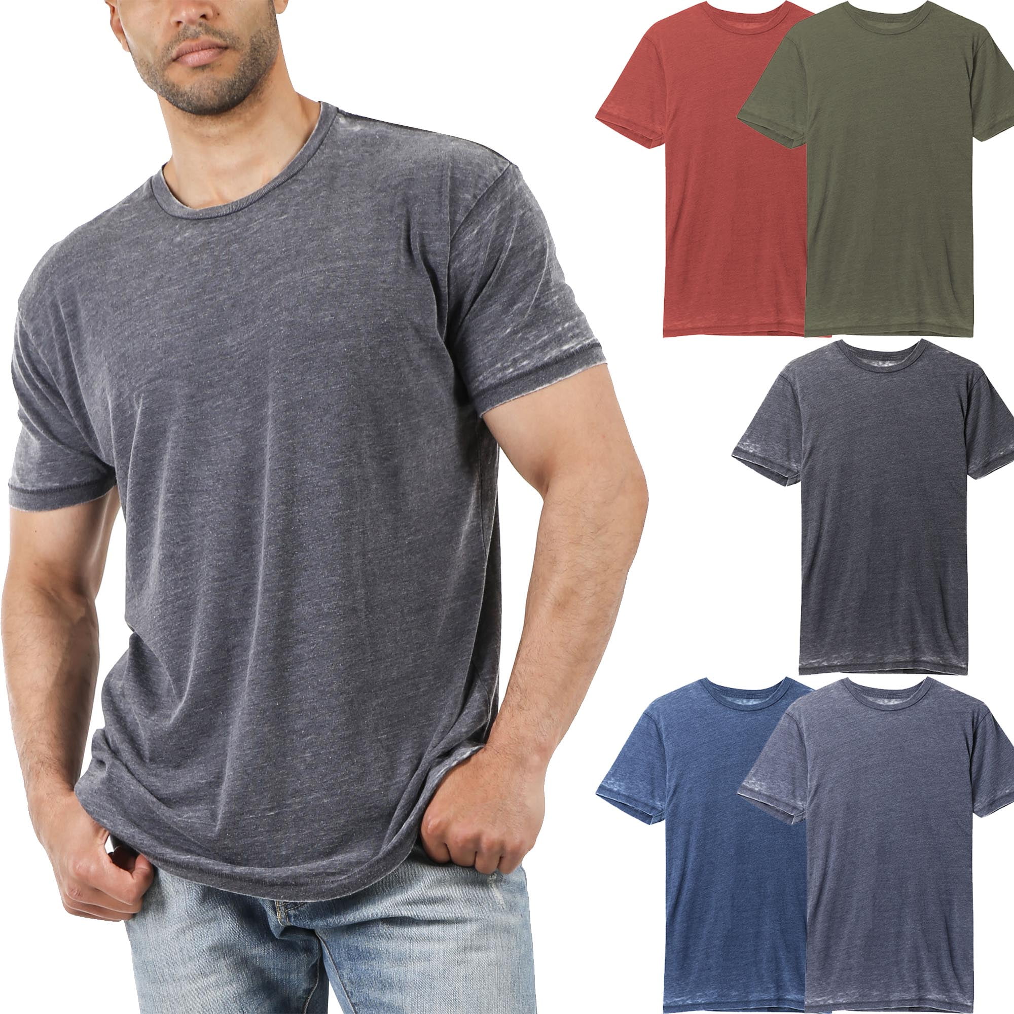 Hat and Beyond - Men's Short Sleeve Soft Faded Vintage Burnout T Shirt ...