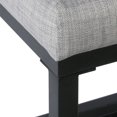 thumbnail image 3 of Taburete de metal Benzara, asiento acolchado de tela gris, 41 x 41 x 61 cm, 3 of 6