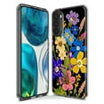 thumbnail image 3 of MUNDAZE Motorola Moto G Power 2023 Shockproof Clear Hybrid Protective Phone Case Blue Yellow Vintage Spring Wild Flowers Floral Cover, 3 of 5