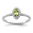 thumbnail image 1 of Diamond2Deal 14k White Gold Lab Grown Diamond and Peridot Ring for Women Size- 7, 1 of 1