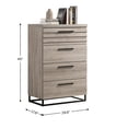thumbnail image 6 of Roundhill Furniture Alvear Contemporary 4-Drawer Chest, Weathered Gray, 6 of 6