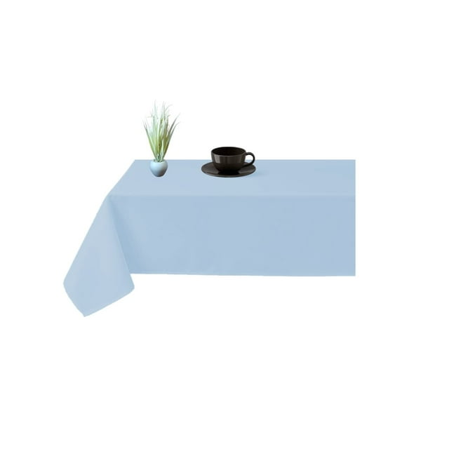 Rectangle Table Cloth for Dinning Tables, Kitchen,, 100% Cotton Table Top Covers, 600 TC Dust Proof Linen Covers for Tables, Soft and Luxury, Pack of 5 Piece - Light Blue Solid, 60 x 84 Inch.