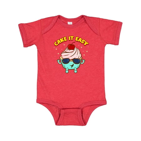 

Inktastic Cupcake Funny Cake it Easy Gift Baby Boy or Baby Girl Bodysuit