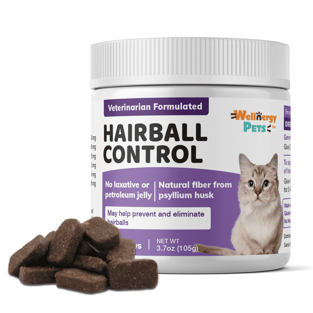 Natural Hairball Control Chews for Cats – Hairball Remedy & Aid with ...