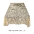 thumbnail image 3 of Polyester Tablecloth with Tassel Embroidery, Decorative Dining Table Cover for Kitchen Party Wedding, Washable Rectangular Table Cloth for Home Decor Indoor Outdoor Use, 3 of 6